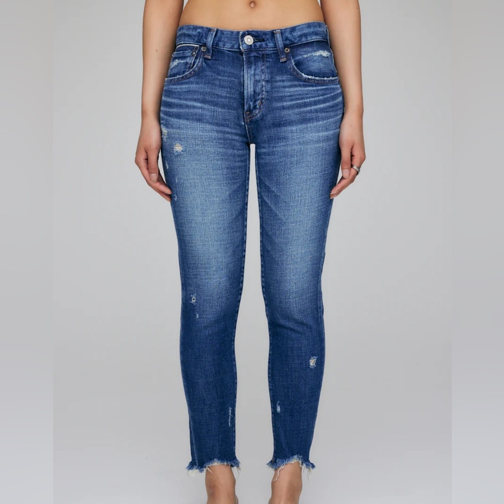 $360 Sz 27 Moussy Daleville Skinny Ankle Distressed Jeans